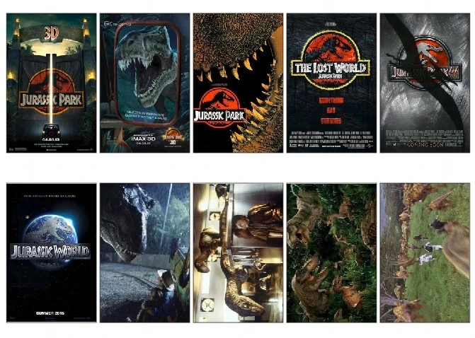 10 pcs/set Jurassic Park Series Movie Poster Picture Souvenir ...