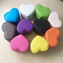 Табурет в форме сердца из цельного дерева, ПУ, маленький табурет в форме османского сердца, диван-скамья, стул для макияжа, скамья, ножка, Сменная обувь, табурет для детей