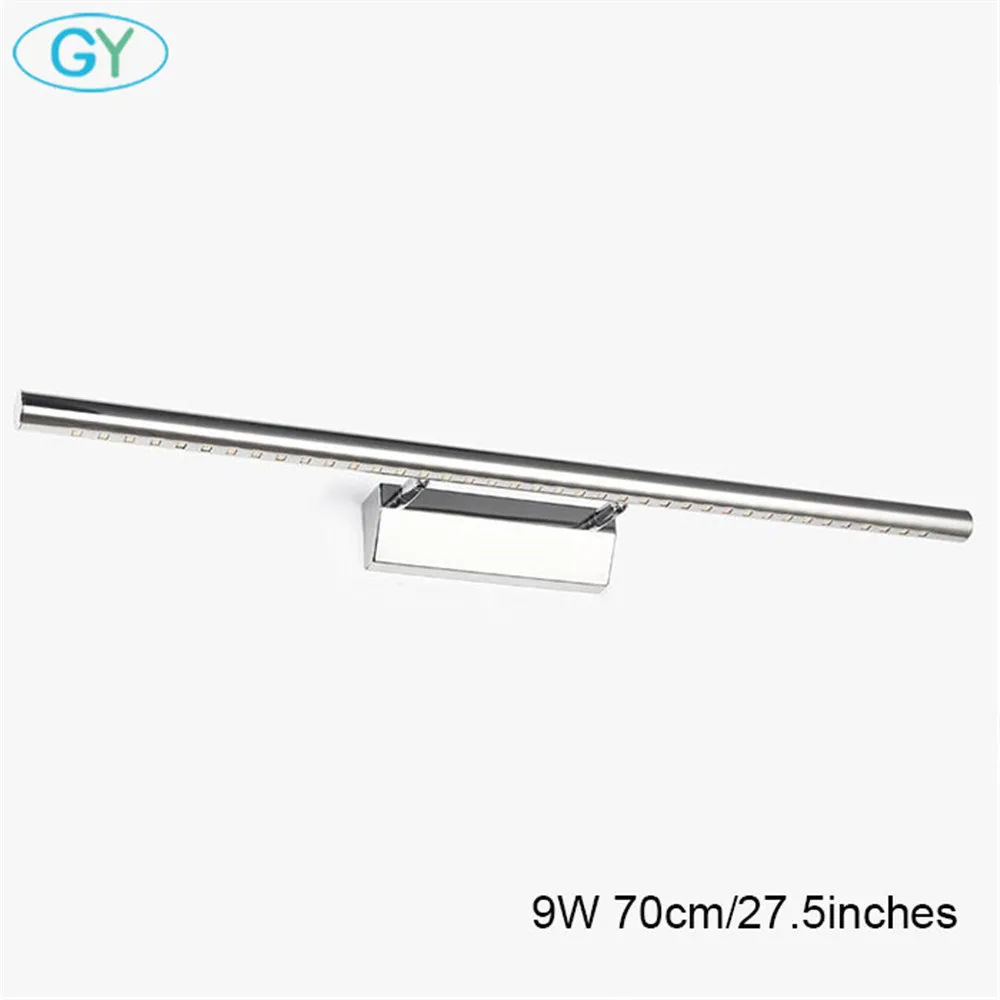 Modern Stainless Steel LED front mirror light bathroom makeup wall lamps led vanity toilet wall mounted sconces lighting fixture