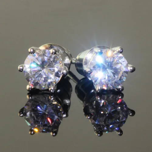 Yhamni Genuine 925 Sterling Silver Earrings 6mm 1 Carat Cz Diamant Yhamni Genuine 925 Sterling Silver Earrings 6mm 1 Carat Cz Diamant Wedding Stud For Women Men Fashion Jewelry Ye004 In From