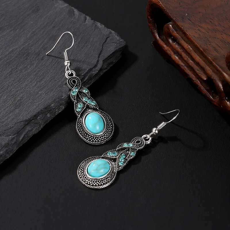 

Korean Bohemian Jewelry New Crystal drop Earring For Women Fashion Ear Cuff Piercing Earring Gift Wholesale Fashion Wedding gift