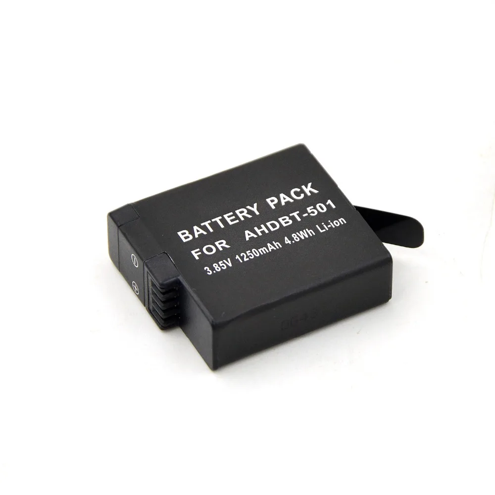 Оптовая продажа 3,85 V 1250 mAh Li-Ion AHDBT-501 Перезаряжаемые Камера Батарея для GoPro5 AHDBT 501 для Gopro Hero5