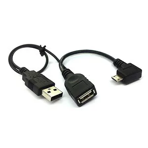 

CYDZ Right Angled Micro USB OTG Cable with Power for i9100 i9300 i9220 i9250 N7100