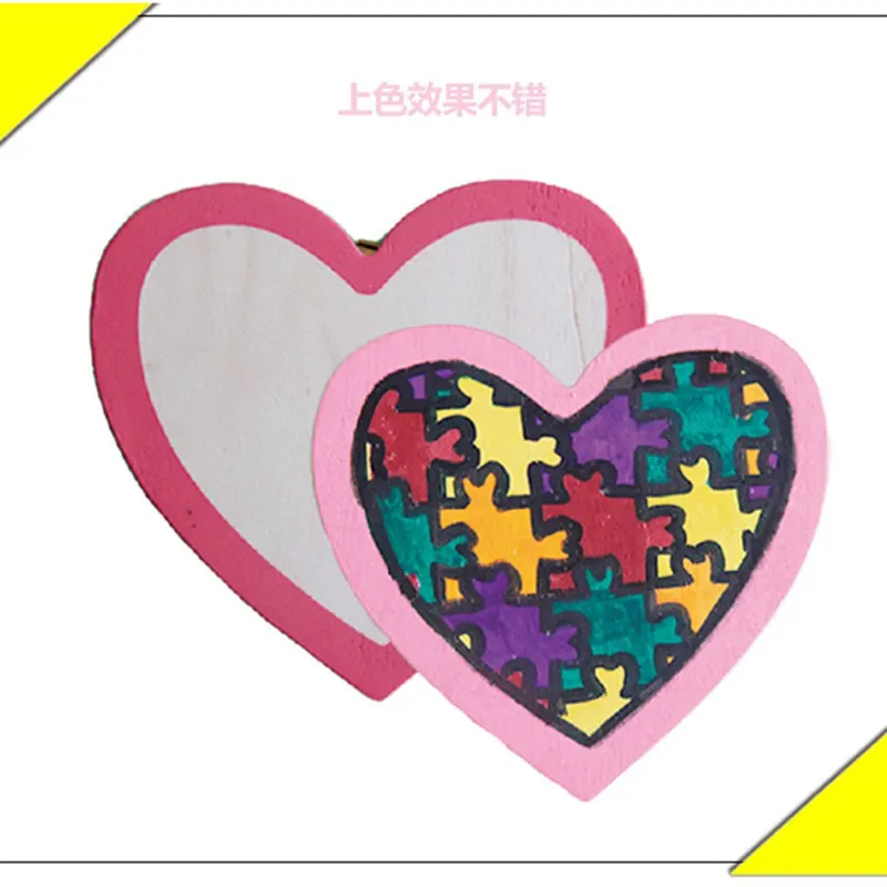  10pcs/bag 160mm Blank unfinished wooden heart crafts supplies laser wood Wedding decoration teachin - 32482594895