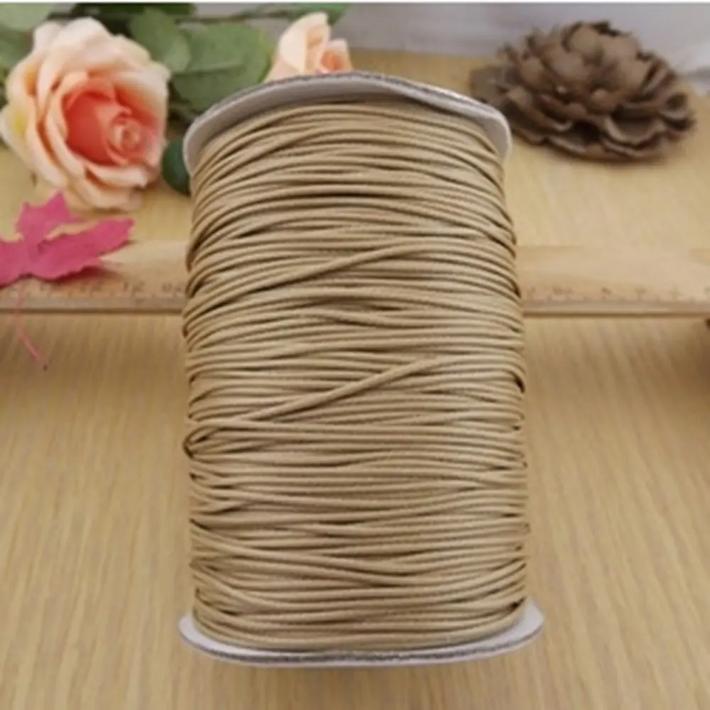 NEW 10 Meters 1mm 1.5mm Waxed Cotton Cord Waxed Thread Cord String Strap Necklace Rope Bead DIY Jewelry Making for Bracelet - Цвет: Золотой