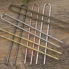 10 шт./лот 2x120 мм u-образная игла булочка для волос/шпильки серебро/Античная бронзовая покрытая модная заколка для волос сделай сам