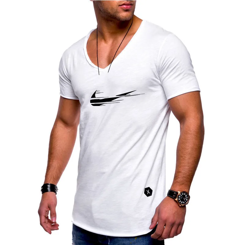 

2019 Hot salet shirt Home Slim Fit Fashion V-Neck High Quality T-Shirt Men's short sleeve printing T-Shirts