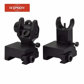 

WIPSON Front Rear Iron Sight Set Flip Up Rapid Transition A2 Mil Spec Folding Sight for 20mm Picatinny / Weaver Rails Flattop