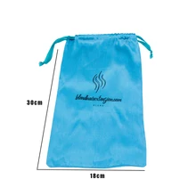 Логотип на заказ полиэстер сатин с принтом шелковые синие сумки шнурок мешок для волос упаковка наращивание волос упаковка сумки