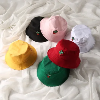 

Embroidery Cactus Bucket Hat Panama for Women Fashion Bob Cap Hip Hop Gorros Men Summer Cotton Caps Beach Sun Fishing Bucket Hat