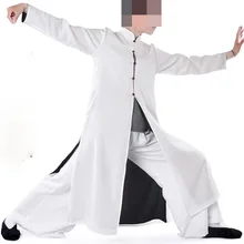 Высококачественное льняное Двустороннее пальто, костюмы Тай Чи, wudang, наряд, платье, кунг-фу, боевое искусство, халат, черно-белый Реверсивный