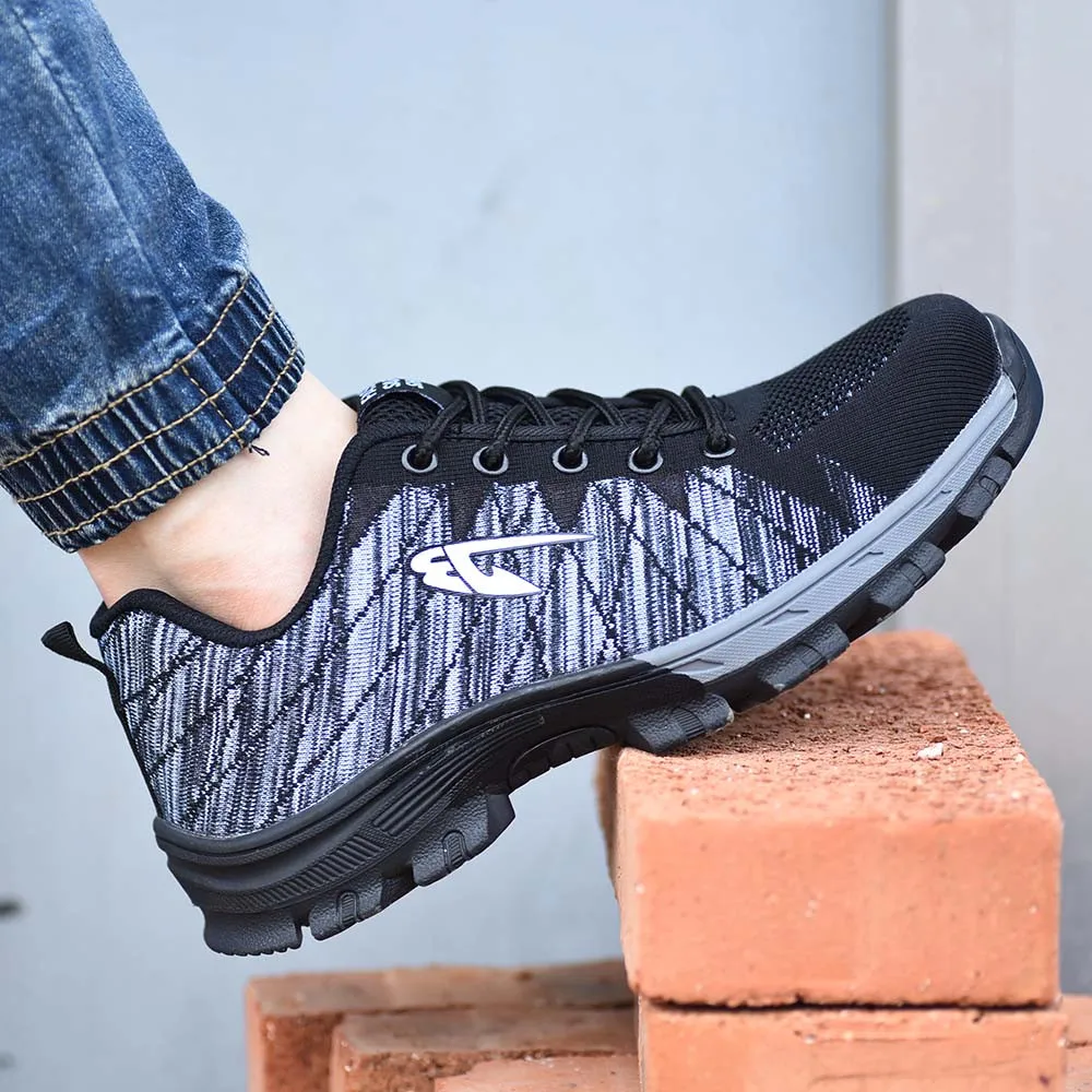 Мужская мода, стальная безопасная обувь, летние дышащие повседневные ...