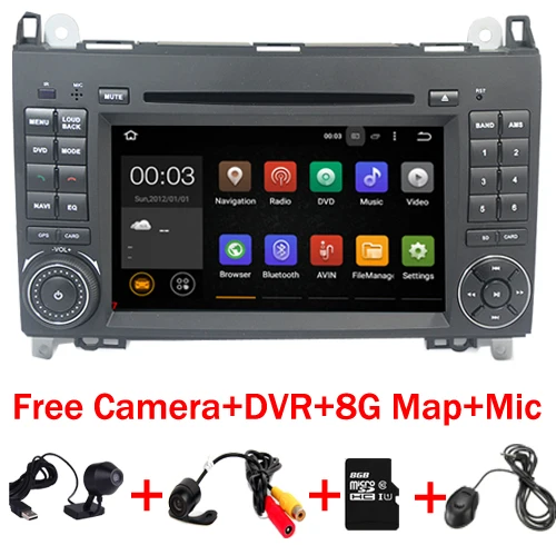 Sale Quad Core 1024*600 2 din car DVD Android 7.1 for Mercedes/benz B200 W169 A160 Viano Vito GPS NAVI RADIO BT built-in wifi dvr map 0