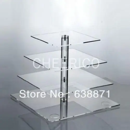 

Transparent 4 Tier wedding favors Cake Stand For Weddings Perspex Birthday Cupcake Display Stand