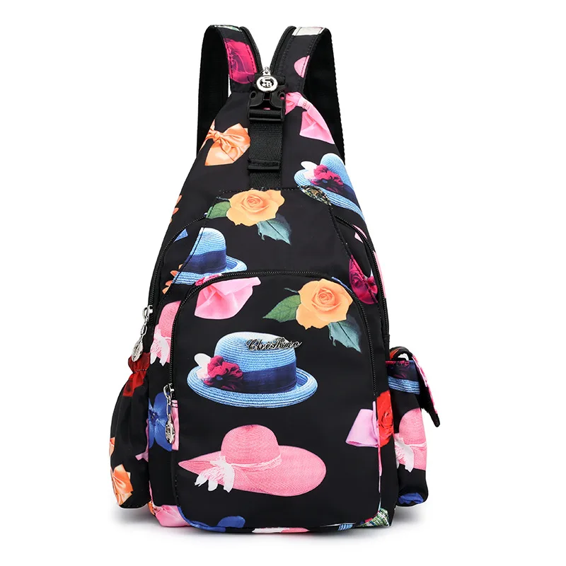 Новая модная сумка на плечо с цветочным принтом, сумки через плечо, нагрудные сумки, многофункциональные женские рюкзаки - Цвет: hats