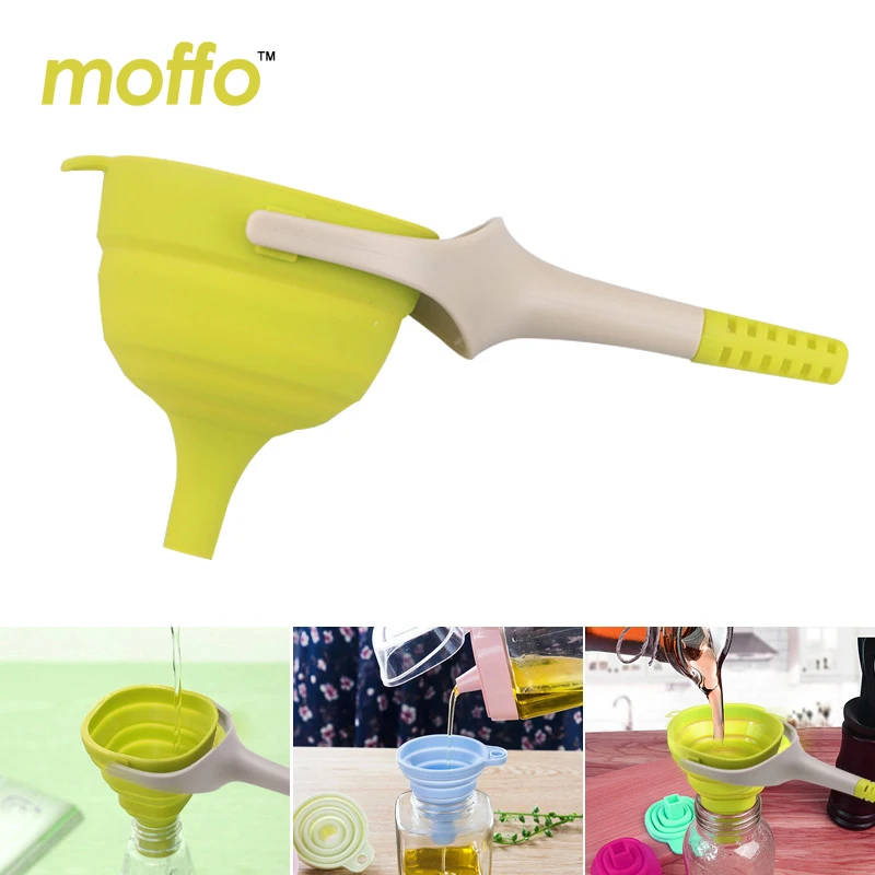 Moffo мини Силиконовый гель Складная складной Стиль воронки бункера для Кухня