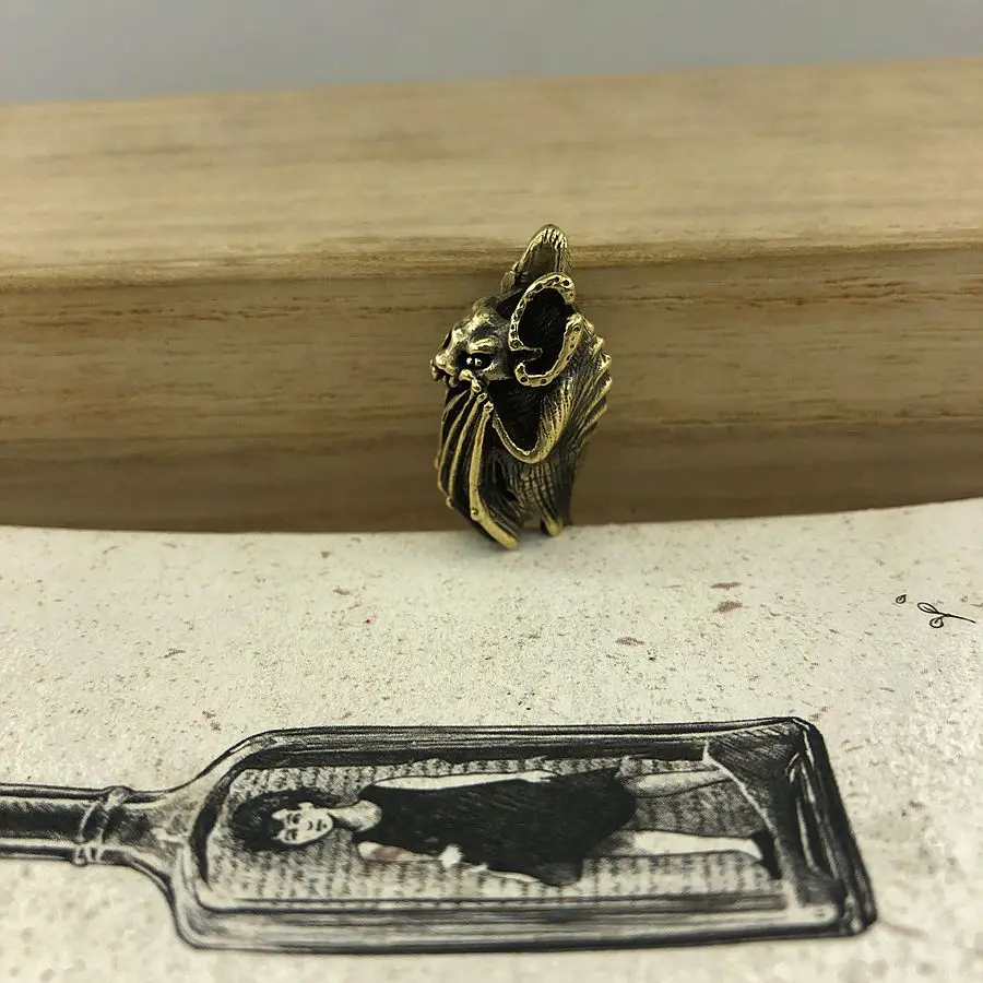 EDC инструменты латунные ножи бусины латунные вампирские летучие мыши бусы на шнурок Паракорд нож брелок инструмент DIY кулон#135
