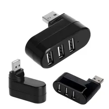 Вращающийся высокое Скорость 3 Порты USB концентратор 2,0 USB разветвитель адаптер для Тетрадь/планшетный компьютер периферийные устройства для ПК