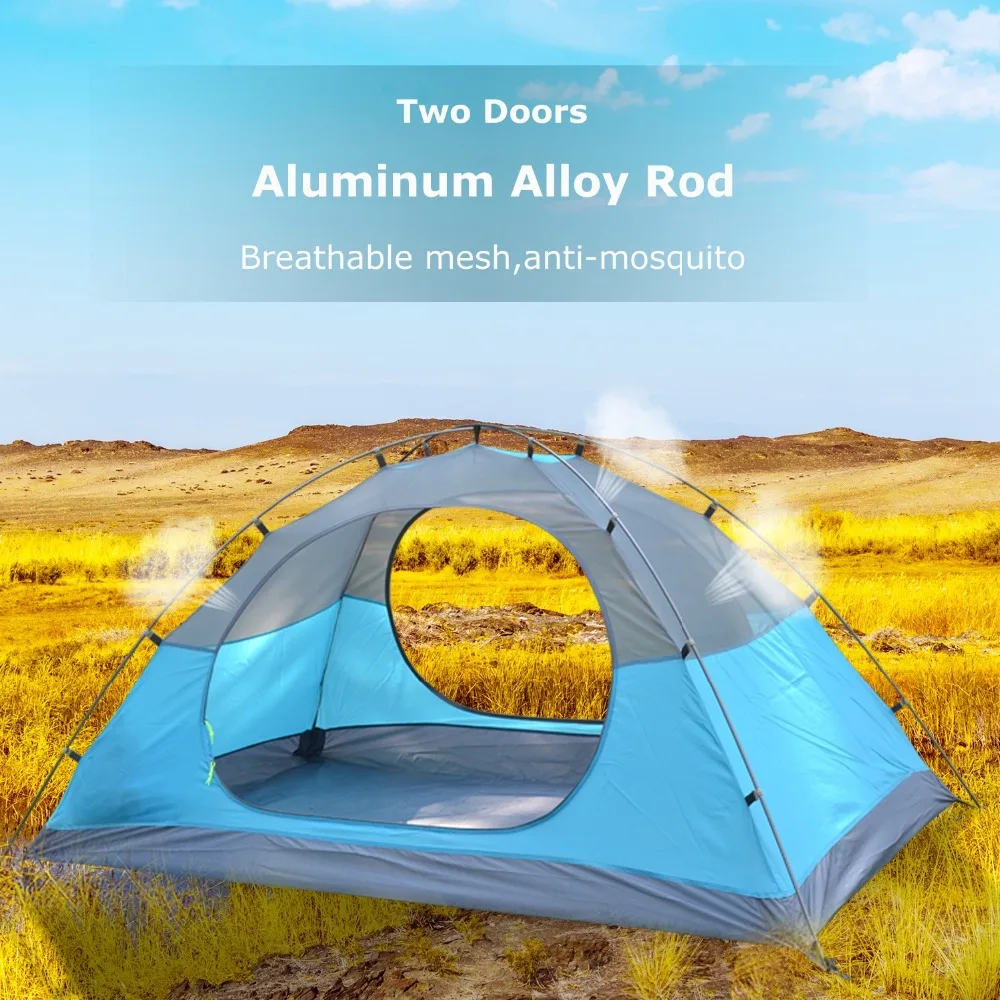 Desert Fox 2 3 People Camping Tent Aluminum Poles Outdoor Travel Double Layer Waterproof Windproof Lightweight