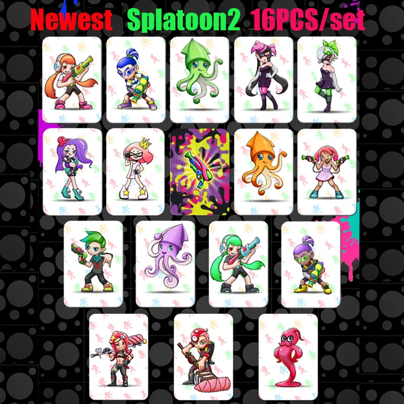 

16pcs/set Splatoon 2 NTAG215 Printed NFC Card Written by Tagmo Can Work For Switch