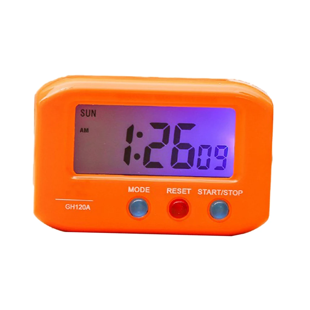 Battery Mini Small Clock Large LCD Display Screen Desktop Table Car Dashbaord Clock