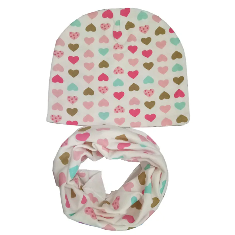 

2PC/Set Cotton Children Hat and Scarf Kids Neckerchief Cap Sets Autumn Winter Baby Hats Set