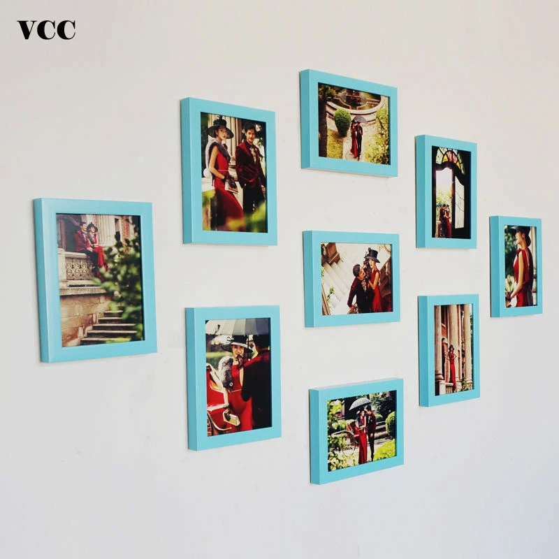 9 шт классические деревянные фоторамки для Wall Art украшение дома 7 дюймов