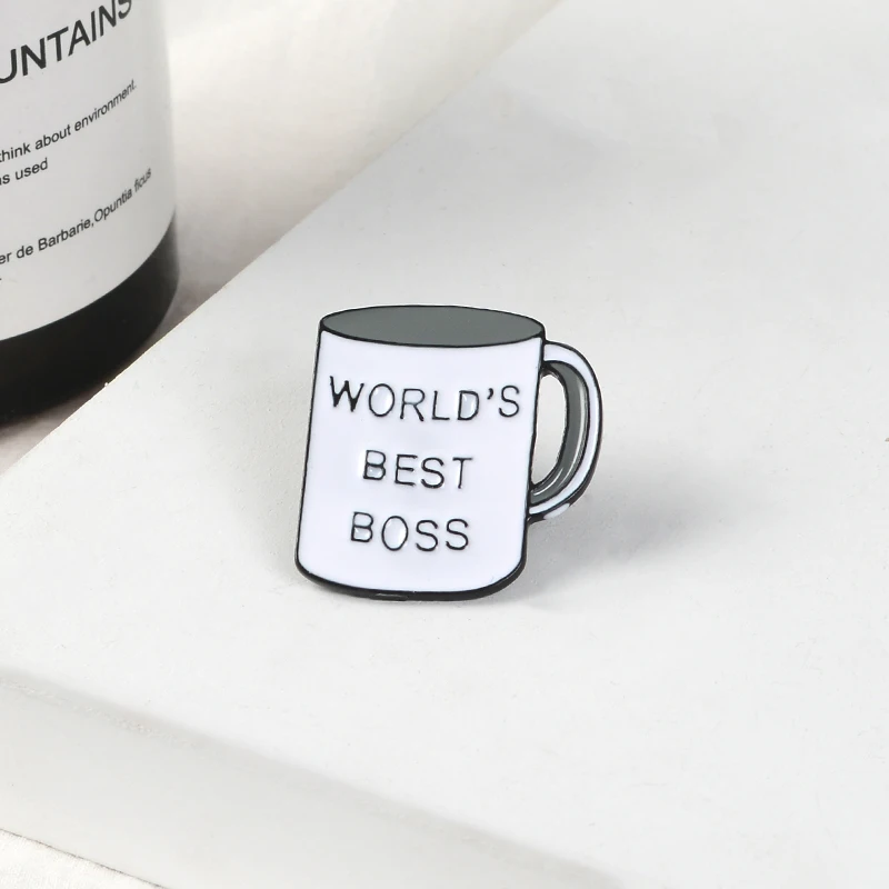 Лучшие в мире значки на булавку Boss coffee Mug с отворотом, значки на булавке для мужчин и женщин, сумка на шляпу, рюкзак, куртки, аксессуары, идеи для подарка Boss