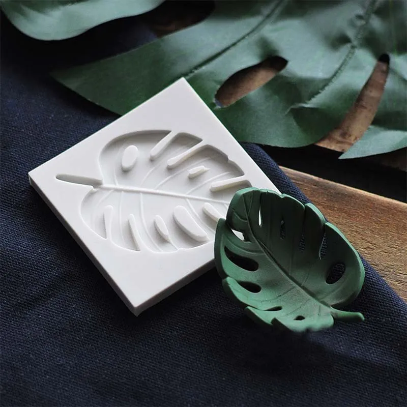 

1PCS Tropical Leaf Shaped Silicone Molds Cake Fondant Cake Mold Decorating Tools Chocolate Mould Stencil Polymer Clay Tools