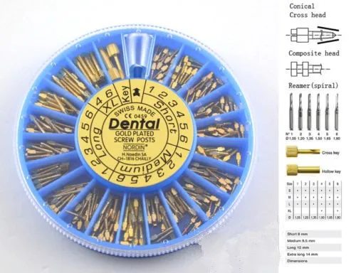 240 шт./компл. конический Нордин стоматологические материалы стоматологические Позолоченные конический шнековый сообщения Наборы для заправки зажигалок файлы Лидер продаж