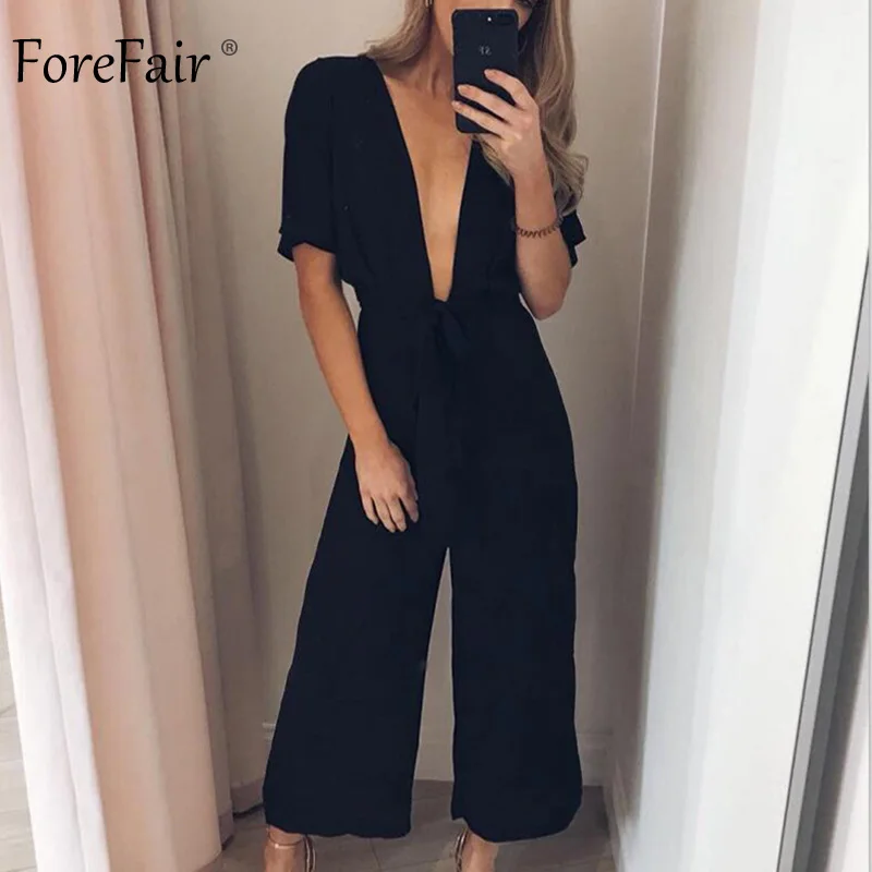 Forefair Boot Cut летний сексуальный комбинезон с высокой талией туника тонкие длинные