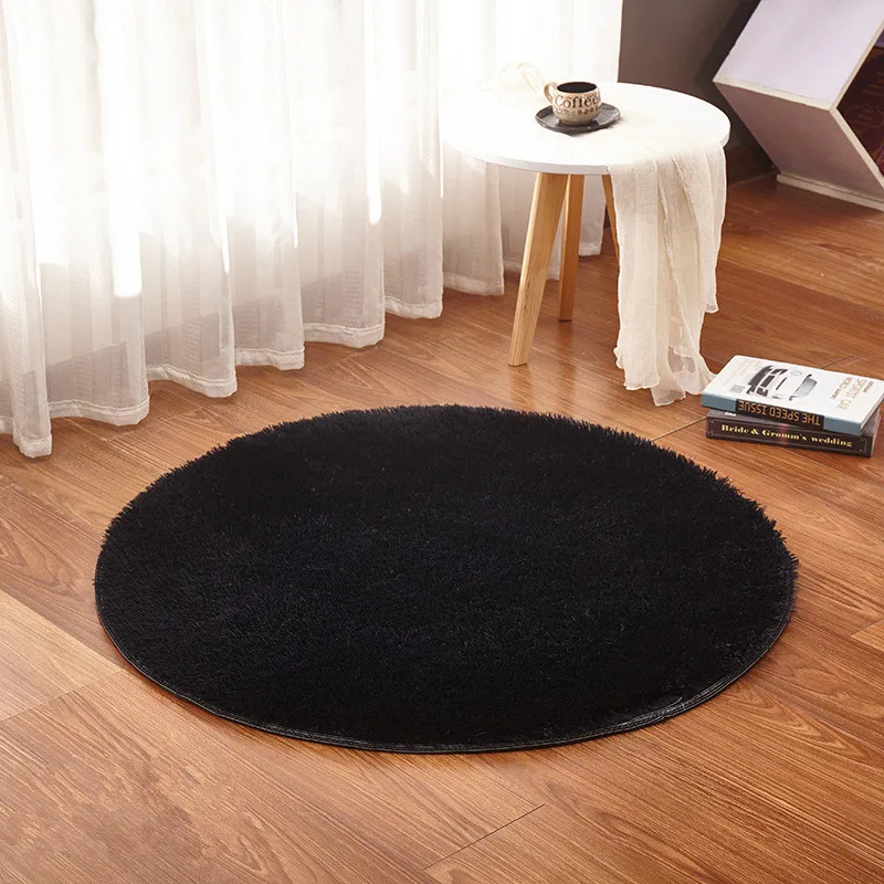 Round Floor Mat Soft Plush Carpet Blanket Area Rug Cushion Home Decor 100CM 