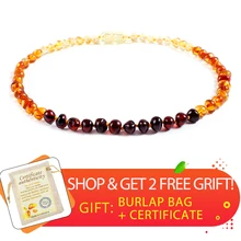 Оригинальное Янтарное ожерелье для детей Взрослые бусины из натурального материала для малышей из янтаря ожерелье-прорезыватель Baltic Янтарный ювелирный сертификат