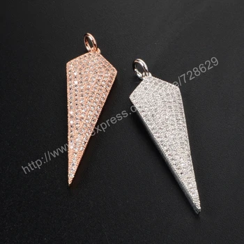 

BOROSA 10 pcs New Natural Cubic Zirconia Cooper Crystal Zircon Shaped Pendant Rhinestones Jewelry DIY For Women WX041