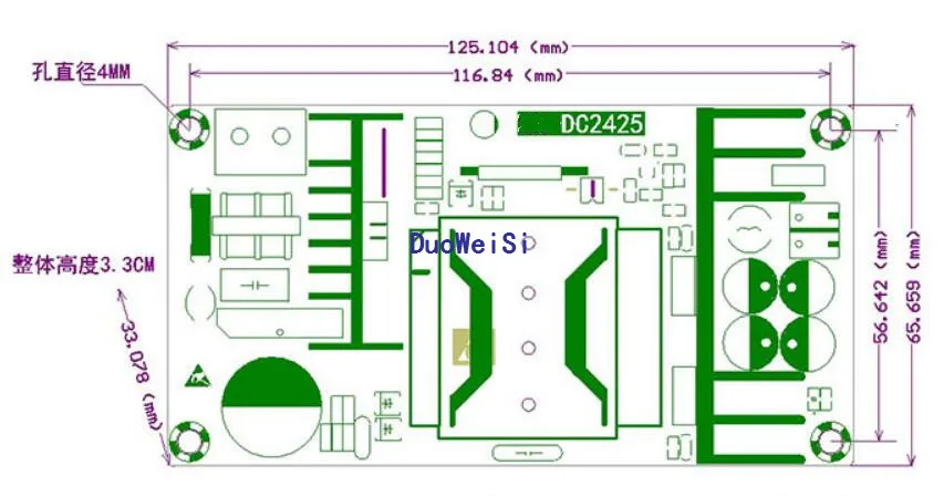 DuoWeiSi 24V 9A с переключателями высокой мощности блок питания 220W изолированный источник питания ac-dc модуль питания 240W
