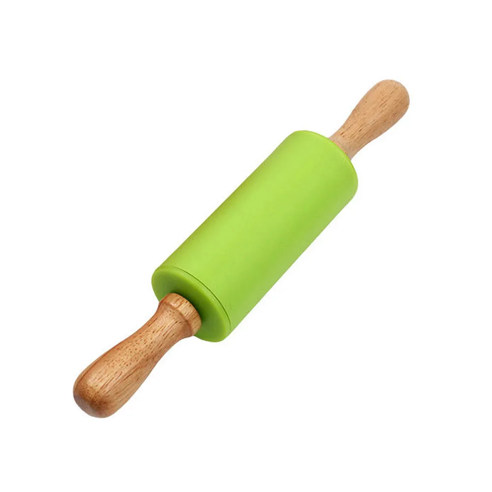 9,1 дюймов антипригарная силиконовая Скалка кондитерский тесто ролик кухонный инструмент для выпечки с пластиковой ручкой для детской кухни@ P2 - Цвет: A