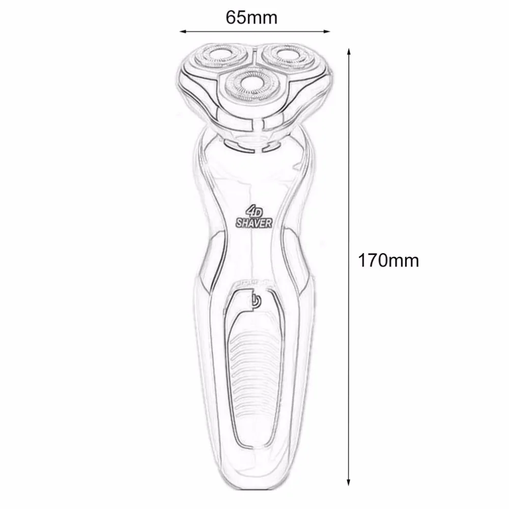 4D Полностью моющаяся роторная Мужская перезаряжаемая бритва с тремя плавающими головками электрическая бритва триммер для бороды
