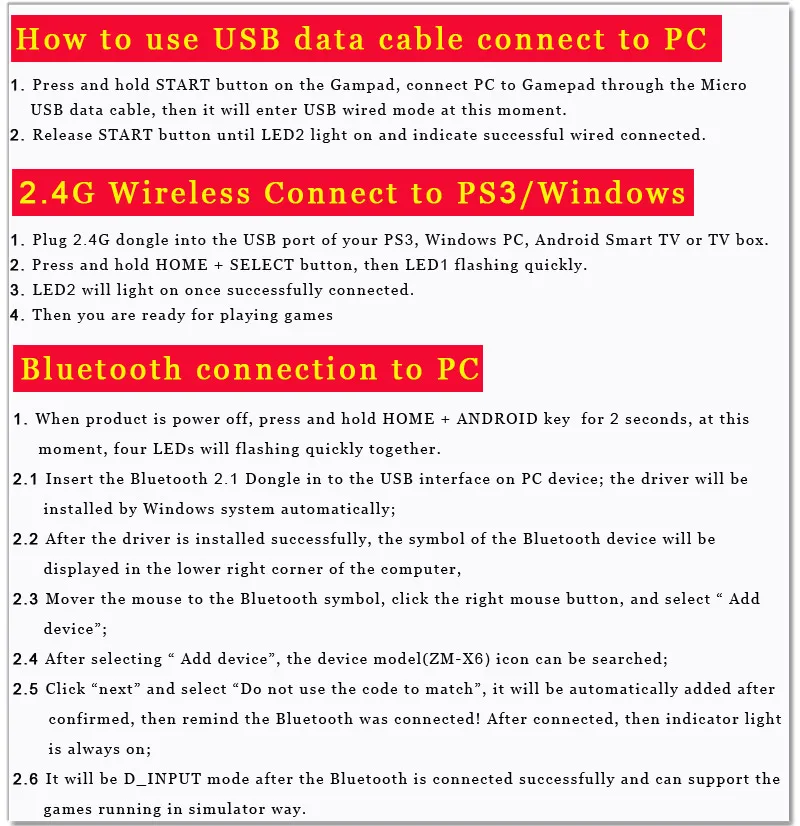 Беспроводной контроллер Bluetooth для Android-смартфон планшетный ПК ТВ для PS3 консоли с 2.4g беспроводное устройство программного ключа-заглушки