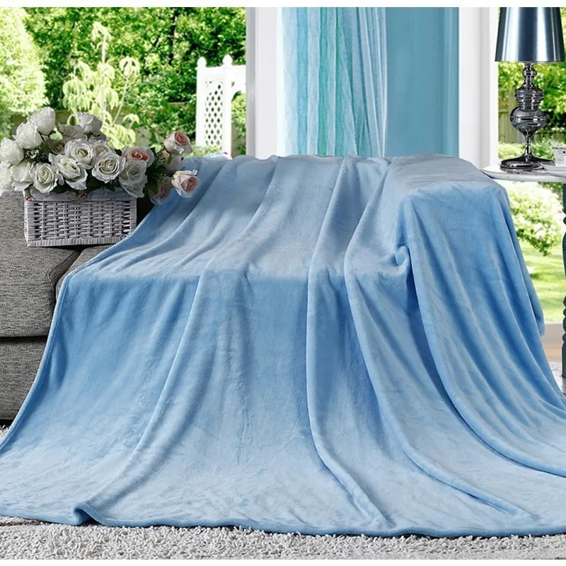 

Bed Blanket Bedding Sheet Soft Warm Elegant Solid Fleece Flannel Bedspread Sofa Air Couch Condition Throw Blanket 2019 Newest