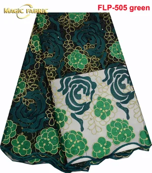 

African Tulle Lace Fabric High Quality Net Lace 2017 French Mesh Embroidery Fabric With beads and stones FLP-505
