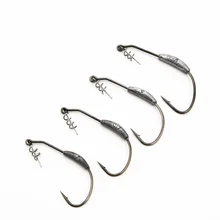 3 шт. высокое качество свинцовые Офсетные Крючки рыболовные крючки для мягкой приманки крючок под червя