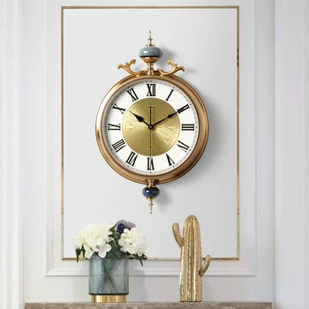 

American Retro Wrought Iron Wall Clock Wall Sticker Decoration Livingroom Bedroom Wall Mural Ornaments Hotel Porch Wall Hangings
