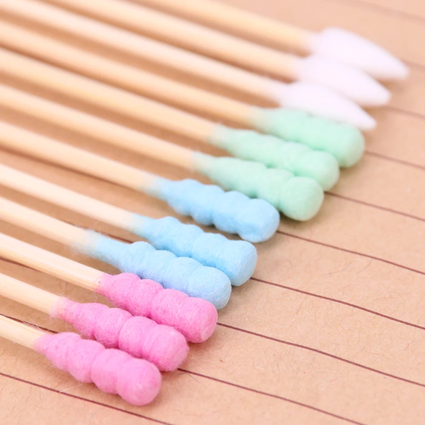

100PCS/Pack Double Head Cotton Swab Women Makeup Cotton Medical Double-head Wood Sticks Ears Cleaning Health Care Tool