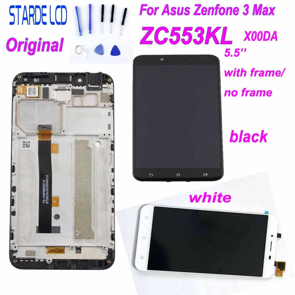 

For Asus Zenfone 3 Max ZC553KL LCD Display Panel Touch Screen Sensor Assembly with Frame for Asus ZC553KL Display X00DA +Tools