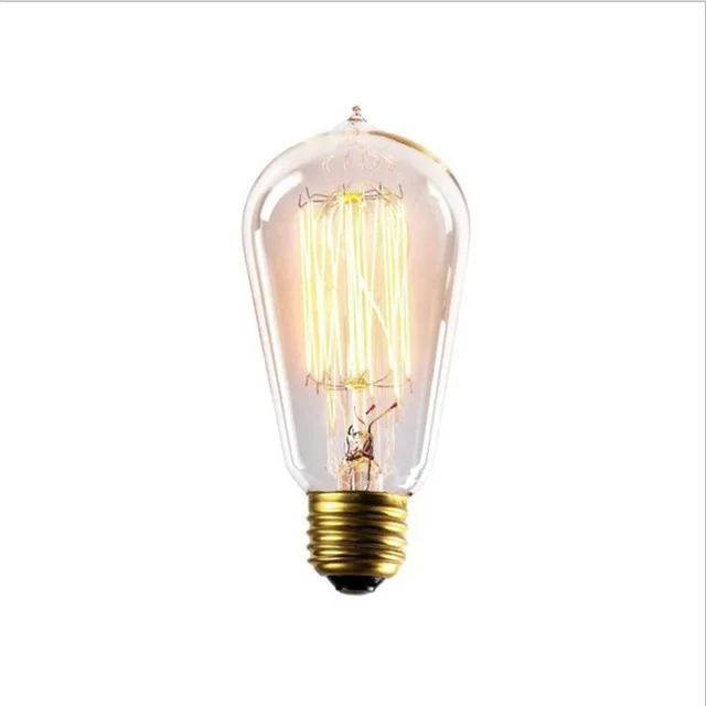 Ретро лампа ST64 40 Вт 60 Вт винтажная лампа Эдисона E27 Лампа накаливания 110 В 220 В лампа накаливания Праздничные огни для домашнего декора освещение - Цвет: ST64 filament