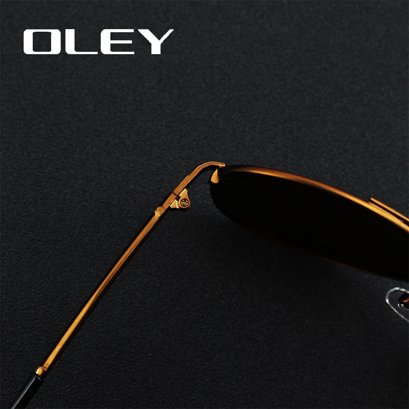 Мужские поляризационные солнцезащитные очки OLEY черные классические авиаторы