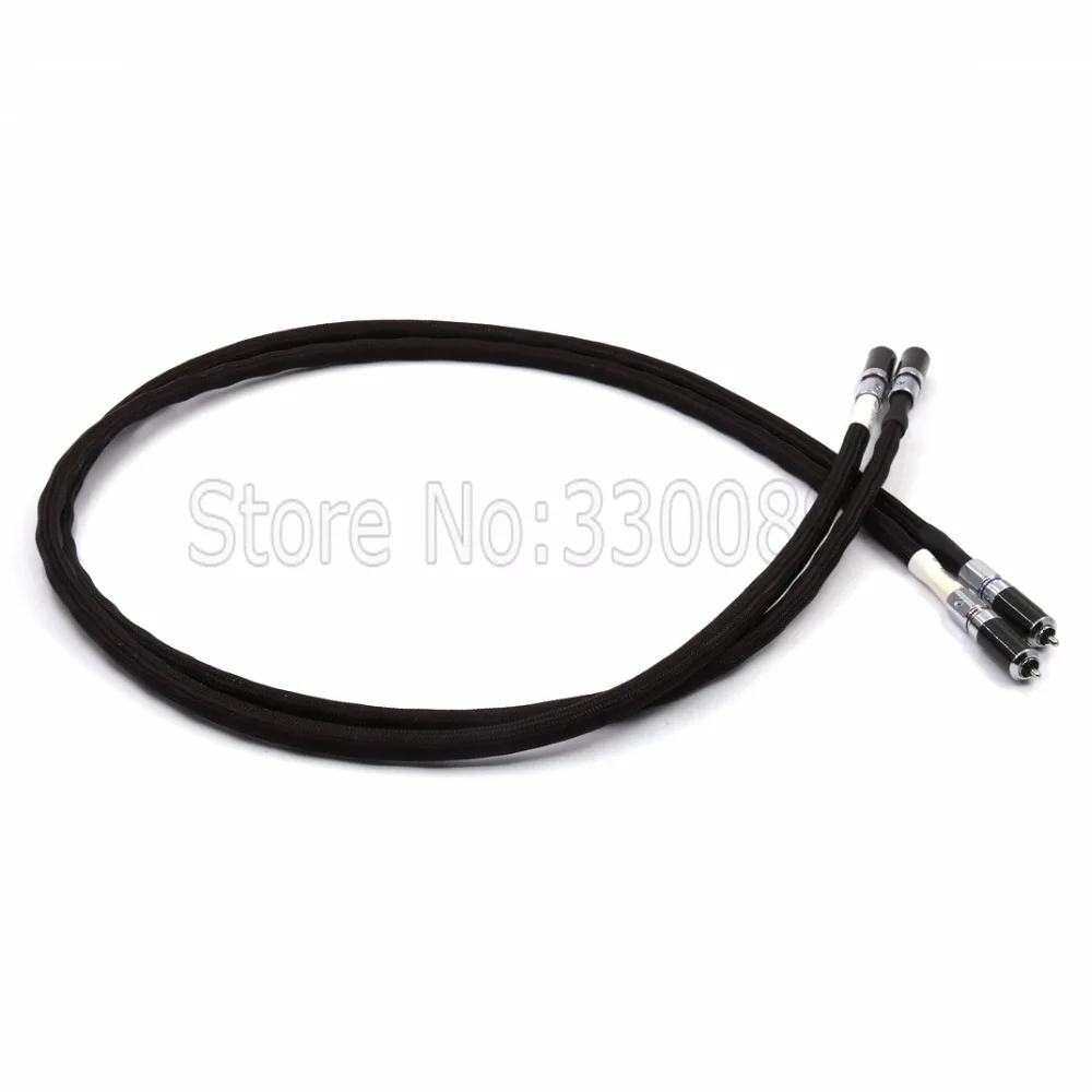 3m/pair Pure Solid Silver Phono RCA Interconnect Cables with carbon fiber RCA plug