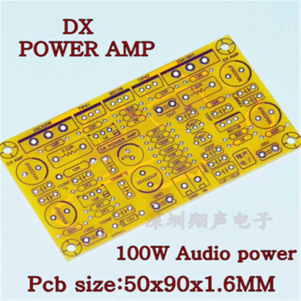 DX AMP 100 Вт 4R аудио моно-усилитель доска на NJW0281 NJW0302+ TIP41/TIP42+ 2N5401 дифференциальный вход двухфазный амперный борд