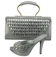Italian Shoes With Matching Bag Set High Quality Italy Shoe And Bag For Wedding African Women Shoes And Bag Set To Match 1308-34