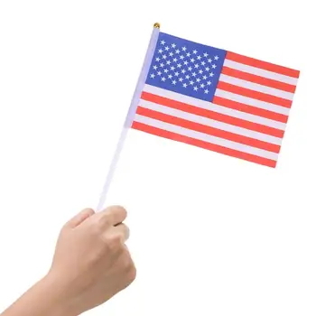 

50pcs USA UK Stick Flag 50 Pack Hand Held Small America Flags On Stick International World Country Stick Flags